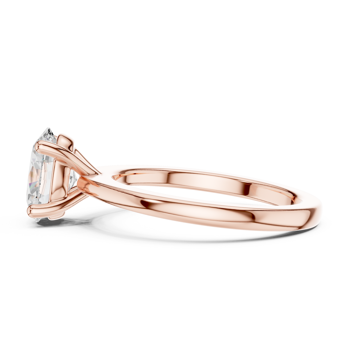 Oval Solitaire Hidden-Halo Trend Ring
