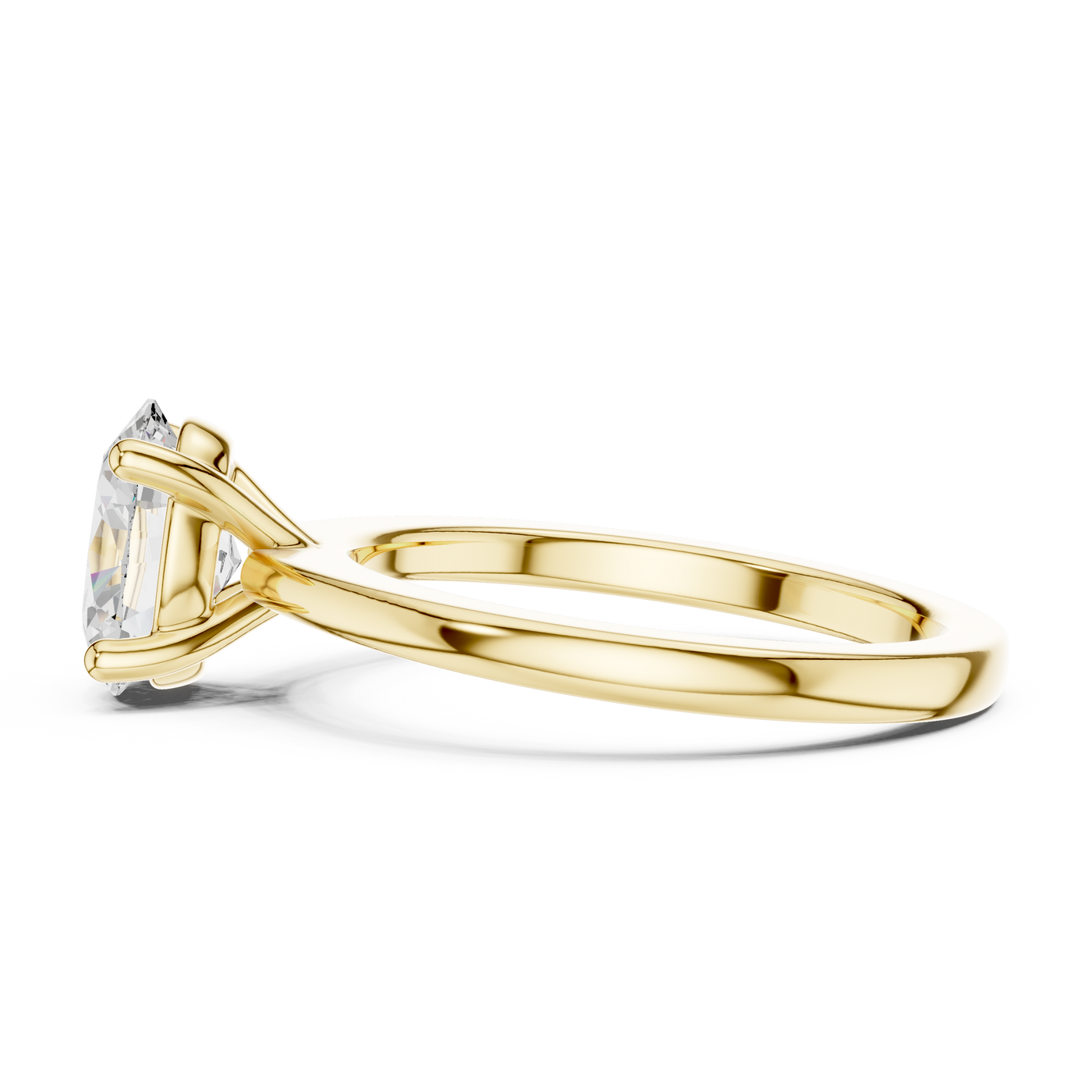 Oval Solitaire Hidden-Halo Trend Ring