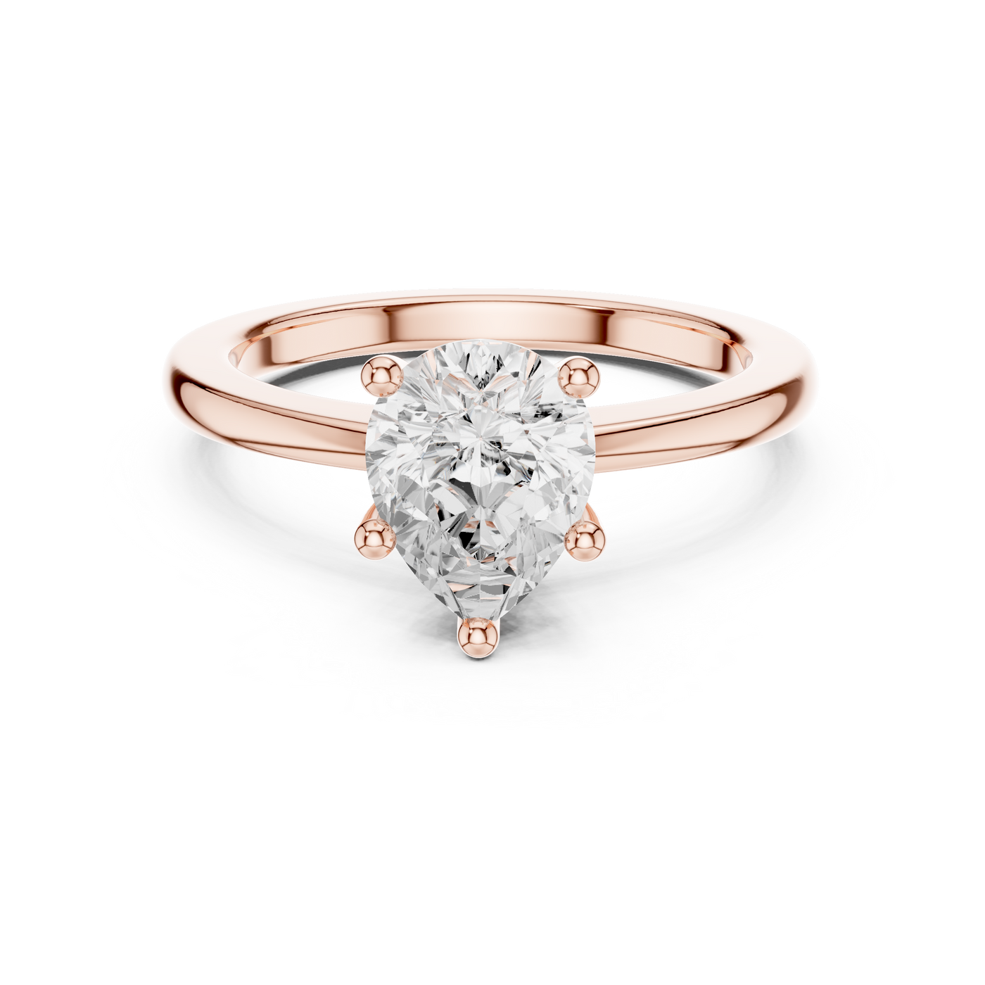 Pear Solitaire Ring