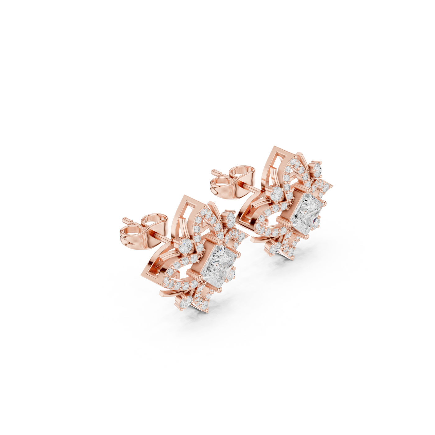 Geometric Flower Stud