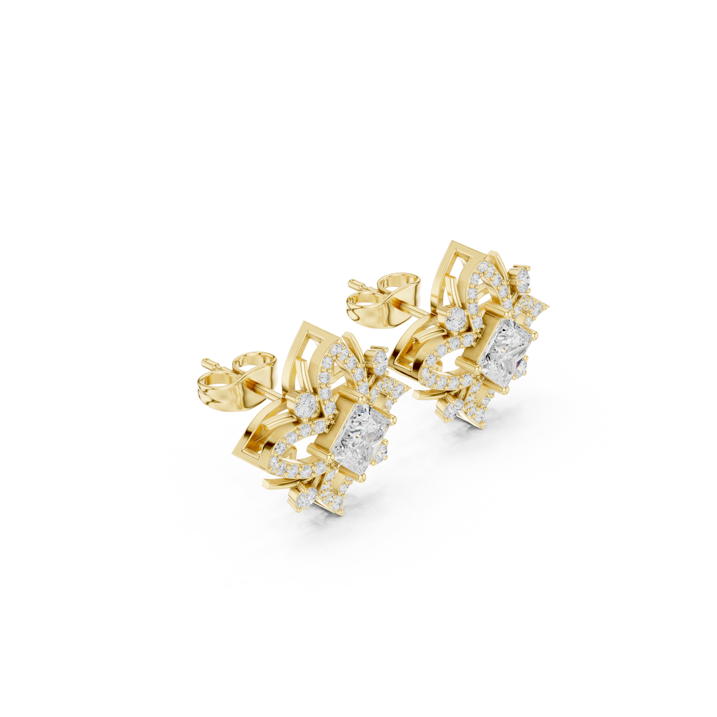 Geometric Flower Stud