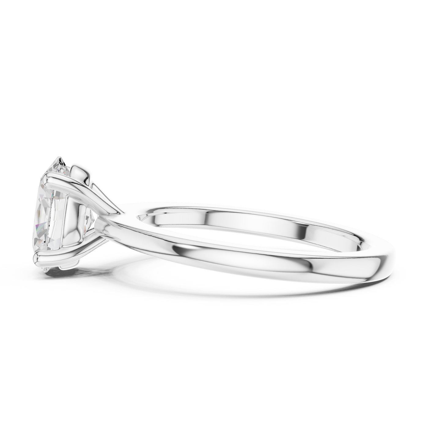 Oval Solitaire   Hidden-Halo Trend Ring