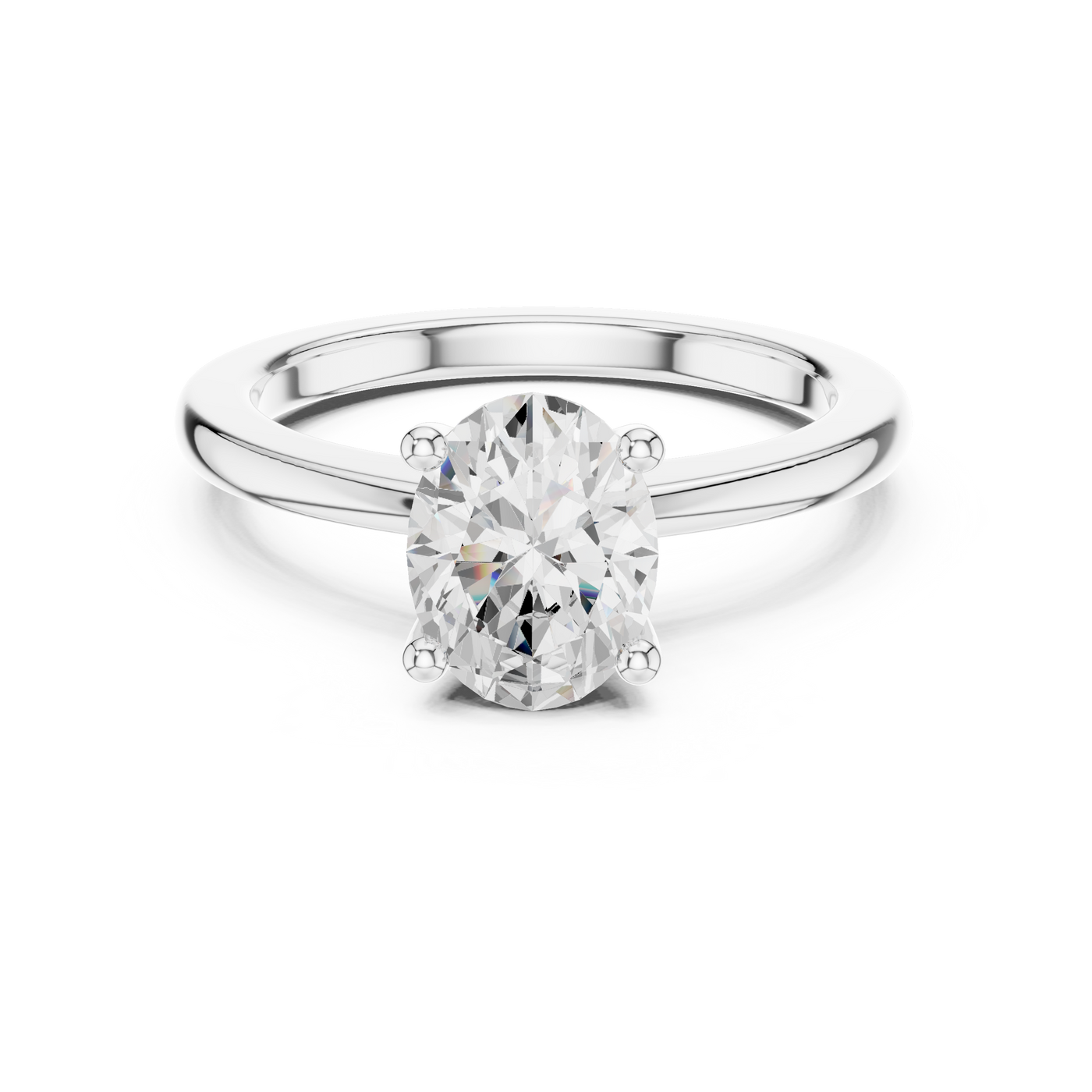 Oval Solitaire   Hidden-Halo Trend Ring