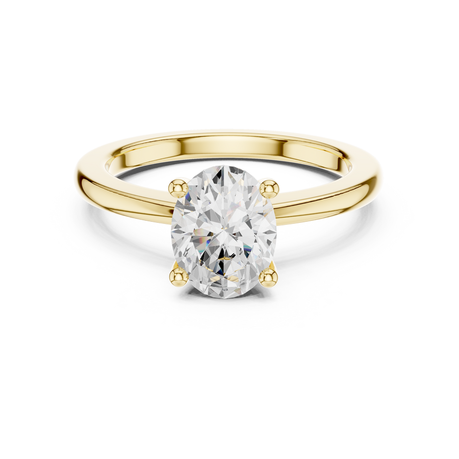 Oval Solitaire   Hidden-Halo Trend Ring