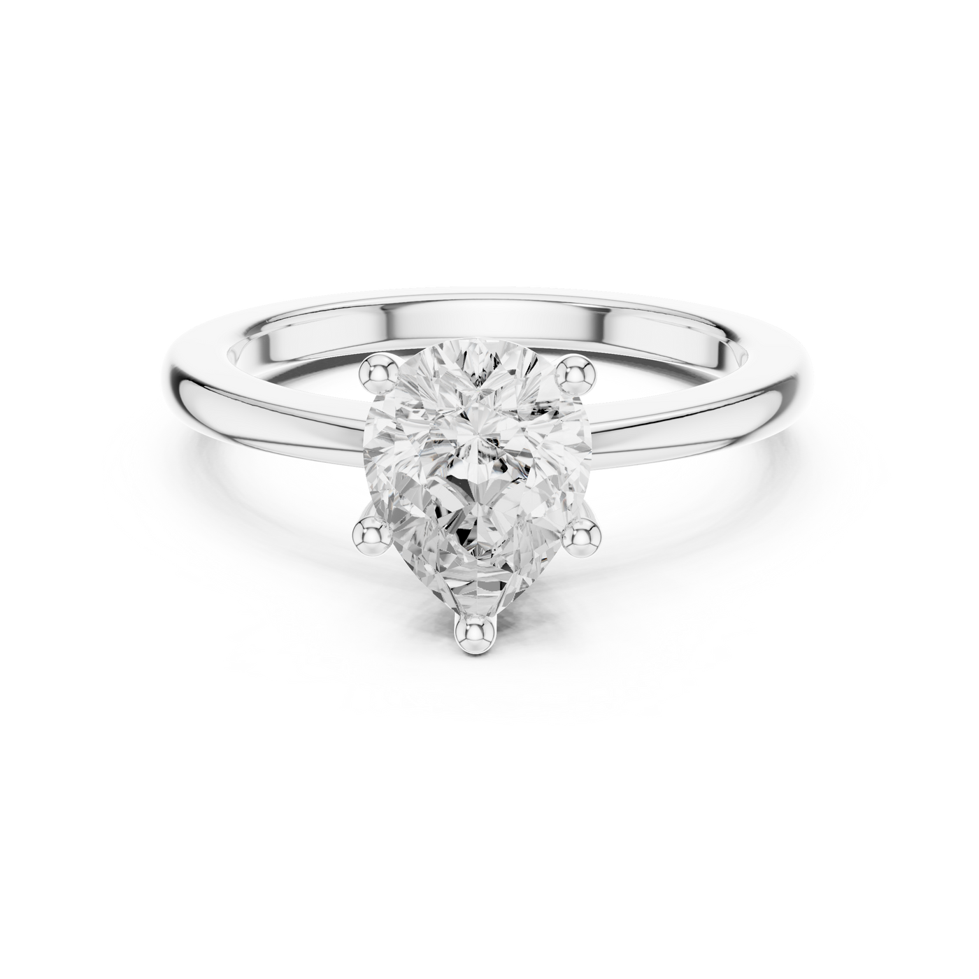Pear Solitaire Ring