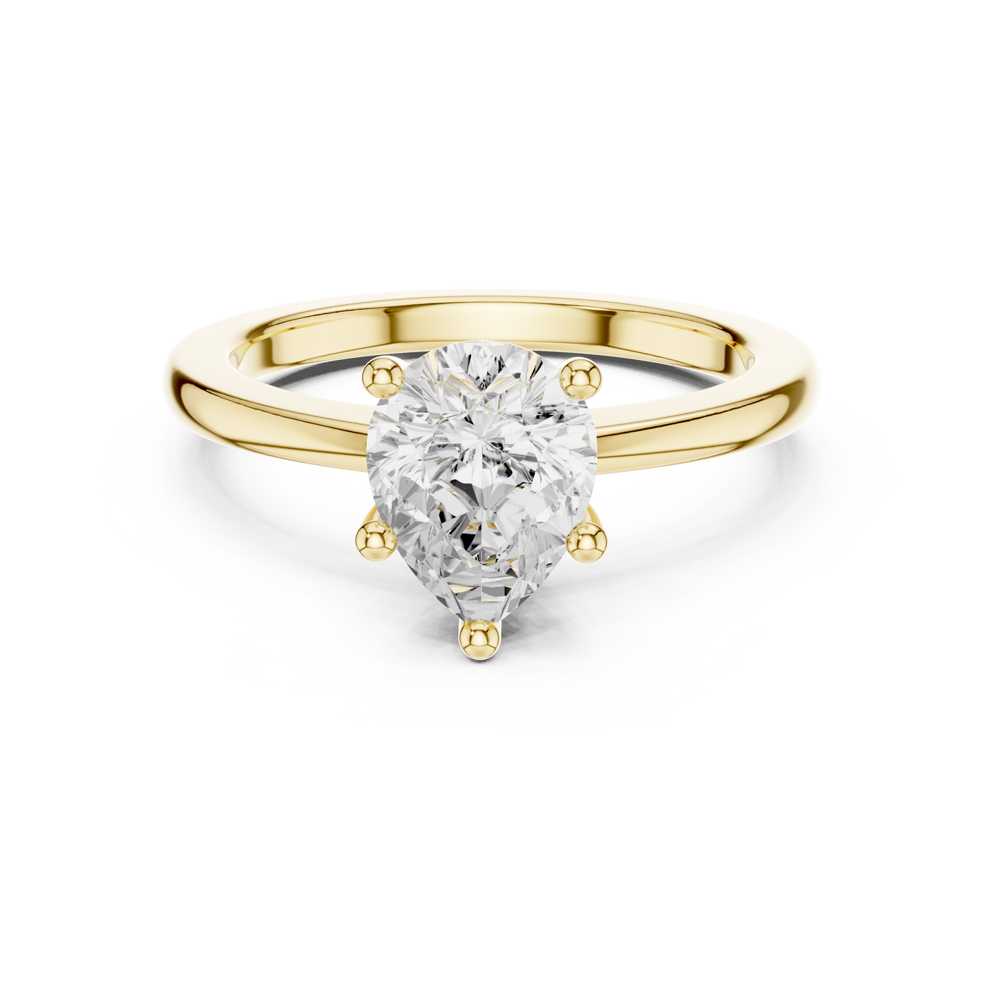 Pear Solitaire Ring