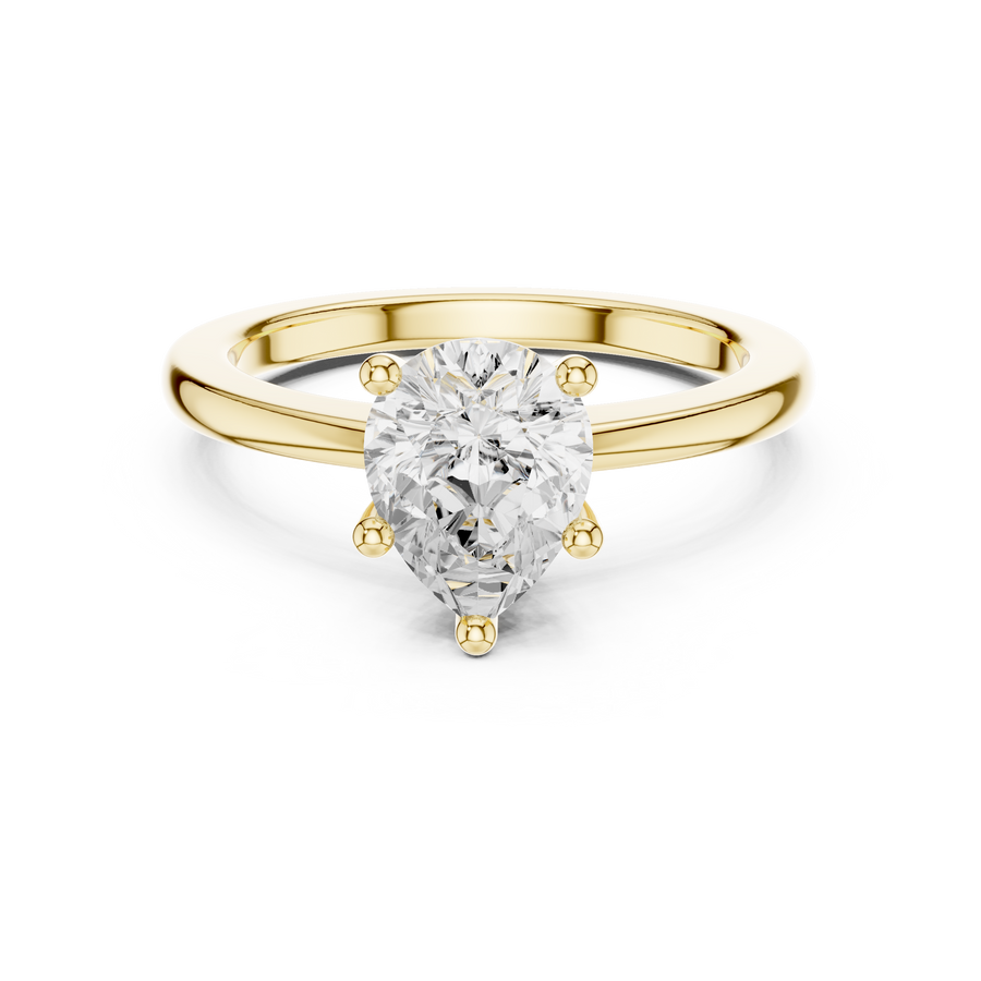 Pear Solitaire Ring