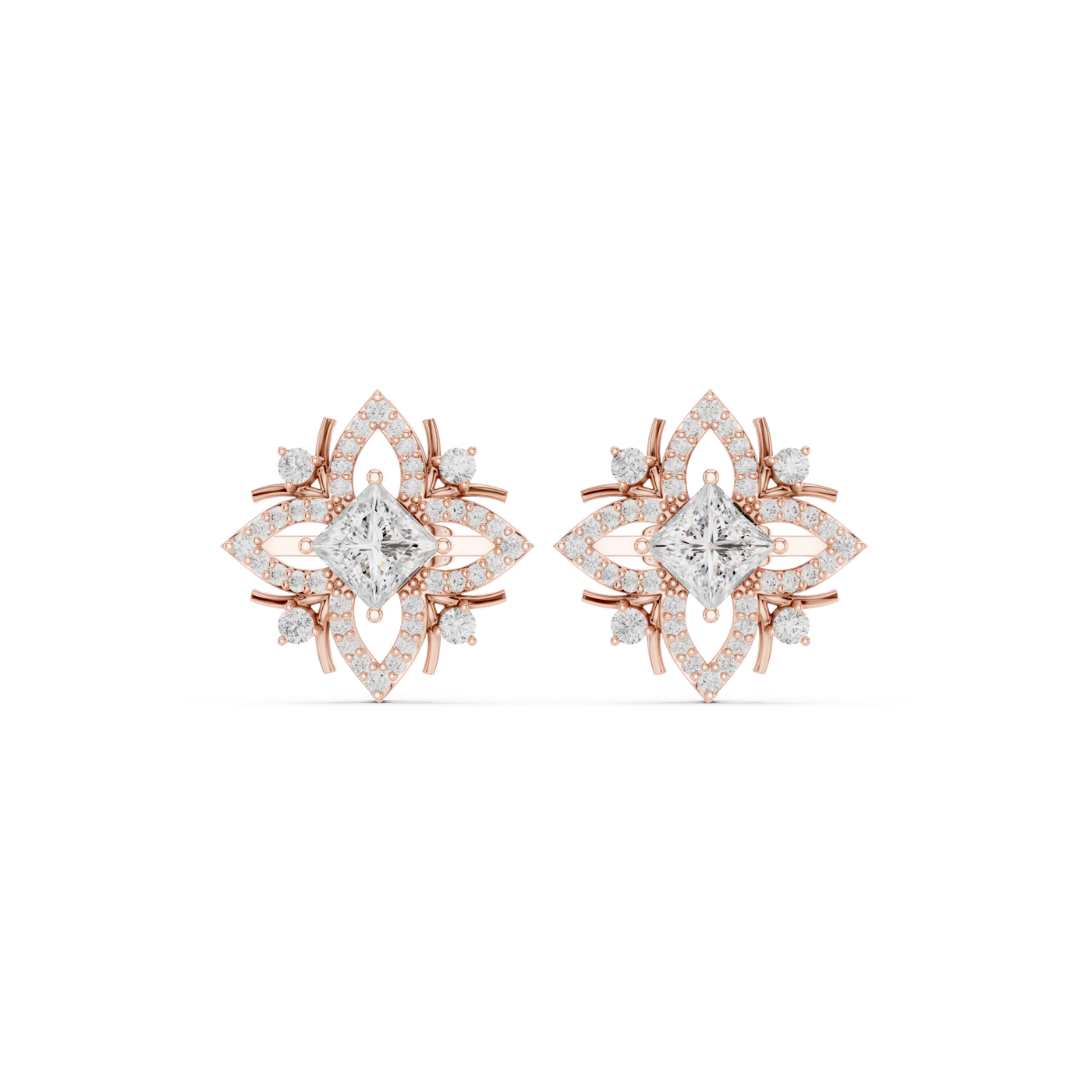 Geometric Flower Stud