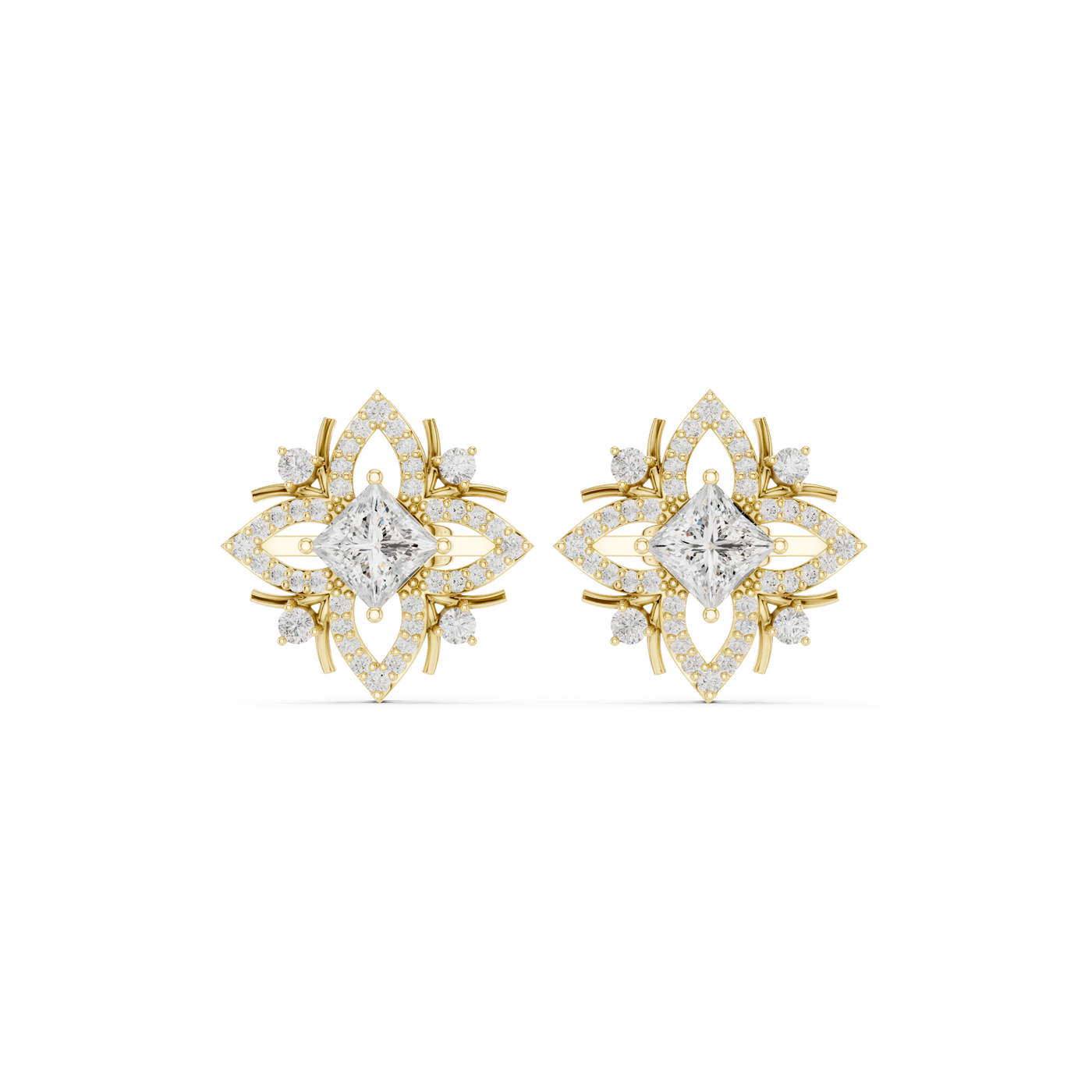 Geometric Flower Stud